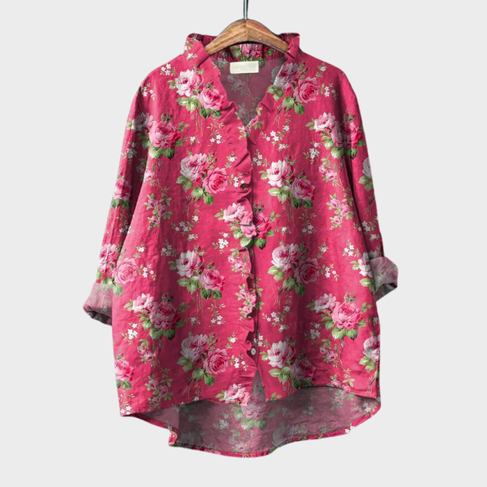 Tara | Elegant Linen Summer Blouse